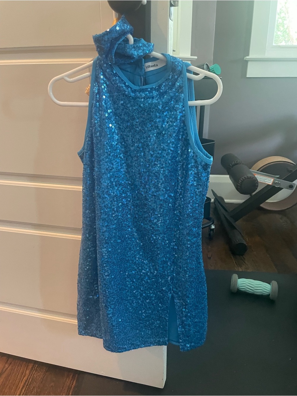 Girls' Sequin Halter Dress - Blue